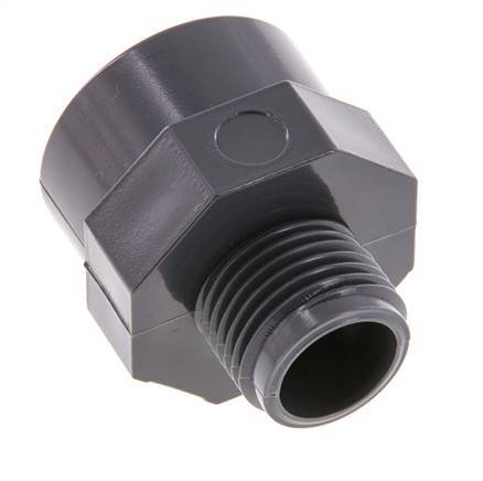 Reducing Adapter G1/2'' Male x Rp3/4'' Female PVC-U 16bar (224.8psi) EN 1452-3 [2 Pieces]