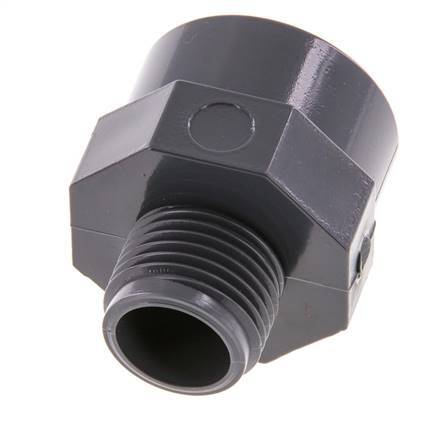 Reducing Adapter G1/2'' Male x Rp3/4'' Female PVC-U 16bar (224.8psi) EN 1452-3 [2 Pieces]