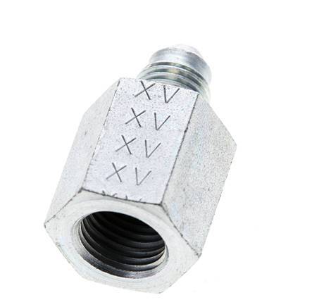 JIC Reducing Nipple G1/4'' Female x UNF 7/16''-20 Male Steel 310bar (4355.5psi) [2 Pieces]