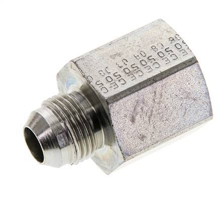 JIC Reducing Nipple UNF 3/4''-16 Male x 1/2'' NPT Female Steel 210bar (2950.5psi)
