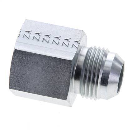 JIC Reducing Nipple UN 1-1/16''-12 Male x 3/4'' NPT Female Steel 170bar (2388.5psi)