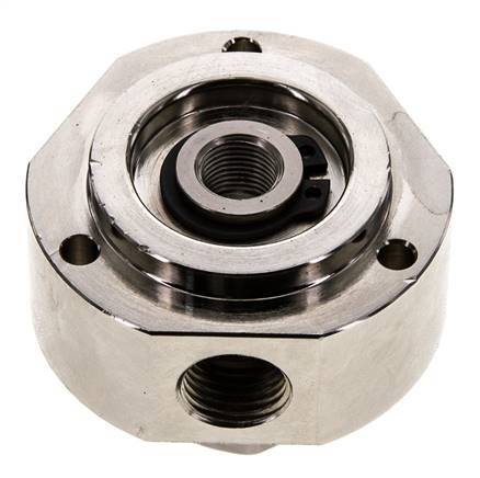 3-Way Rotary Joint 1/8'' x 1/4'' x3/8'' Nickel-plated Brass FKM 12bar (168.6psi)