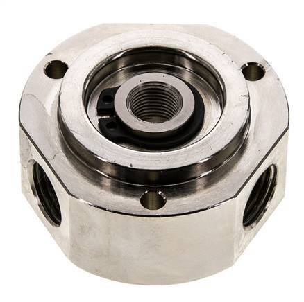 3-Way Rotary Joint 1/8'' x 1/4'' x3/8'' Nickel-plated Brass FKM 12bar (168.6psi)