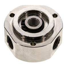 3-Way Rotary Joint 1/8'' x 1/4'' x3/8'' Nickel-plated Brass FKM 12bar (168.6psi)
