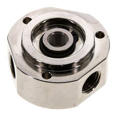 3-Way Rotary Joint 1/8'' x 1/4'' x3/8'' Nickel-plated Brass FKM 12bar (168.6psi)