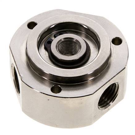 3-Way Rotary Joint 1/8'' x 1/4'' x3/8'' Nickel-plated Brass PUR 12bar (168.6psi)