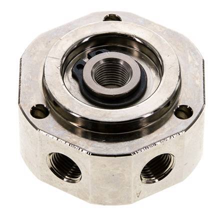 6-Way Rotary Joint 1/8'' x3/8'' Nickel-plated Brass PUR 0bar (0.0psi)