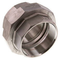 Union Straight Connector Rp3'' Female Stainless Steel Flat Seal PTFE 16bar (224.8psi)