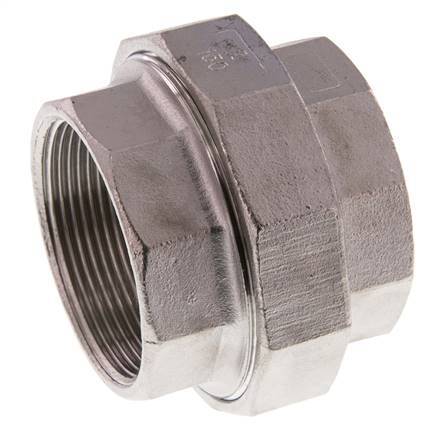 Union Straight Connector Rp2'' Female Stainless Steel Flat Seal PTFE 16bar (224.8psi)