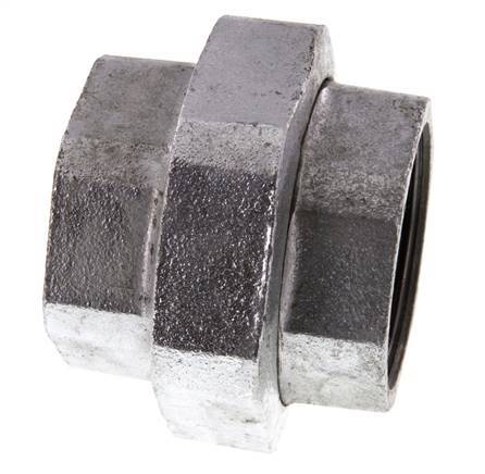 Union Straight Connector Rp2'' Female Cast Iron Flat Seal 25bar (351.25psi)