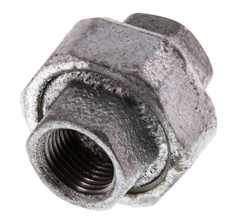 Union Straight Connector Rp1/2'' Female Cast Iron Flat Seal 25bar (351.25psi)