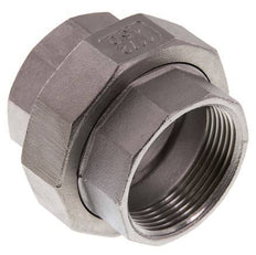 Union Straight Connector Rp1 1/2'' Female Stainless Steel Flat Seal PTFE 16bar (224.8psi)