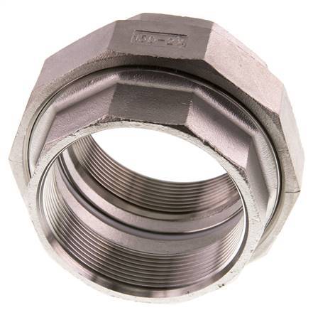 Union Straight Connector Rp2 1/2'' Female Stainless Steel Flat Seal PTFE 16bar (224.8psi)