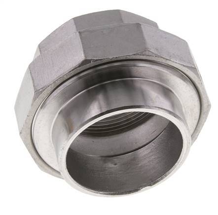 Union Straight Connector Rp2'' Female x 60.3mm Weld End Stainless Steel Conical Seal 16bar (224.8psi)