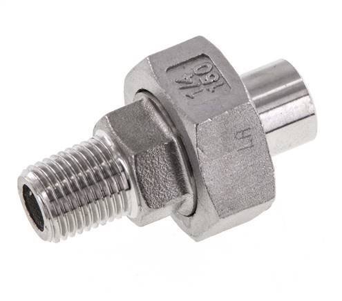 Union Straight Connector R1/4'' Male x 13.5mm Weld End Stainless Steel Conical Seal 16bar (224.8psi)