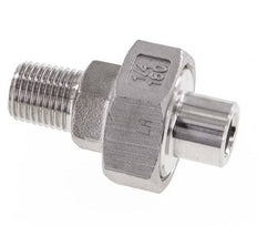 Union Straight Connector R1/4'' Male x 13.5mm Weld End Stainless Steel Conical Seal 16bar (224.8psi)