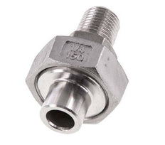 Union Straight Connector R1/4'' Male x 13.5mm Weld End Stainless Steel Conical Seal 16bar (224.8psi)