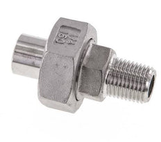 Union Straight Connector R1/4'' Male x 13.5mm Weld End Stainless Steel Conical Seal 16bar (224.8psi)