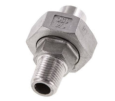 Union Straight Connector R1/4'' Male x 13.5mm Weld End Stainless Steel Conical Seal 16bar (224.8psi)