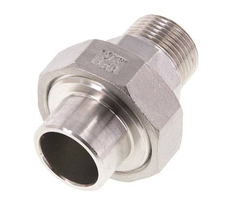 Union Straight Connector R3/4'' Male x 26.9mm Weld End Stainless Steel Conical Seal 16bar (224.8psi)