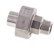 Union Straight Connector R3/8'' Male x 17.2mm Weld End Stainless Steel Conical Seal 16bar (224.8psi)