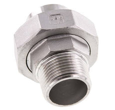 Union Straight Connector R1'' Male x 33.7mm Weld End Stainless Steel Flat Seal PTFE 16bar (224.8psi)