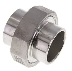 Union Straight Connector 42.4mm Weld End Stainless Steel Conical Seal 16bar (224.8psi)
