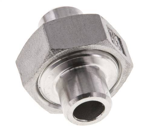 Union Straight Connector 13.5mm Weld End Stainless Steel Conical Seal 16bar (224.8psi)