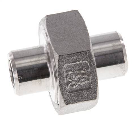 Union Straight Connector 13.5mm Weld End Stainless Steel Conical Seal 16bar (224.8psi)