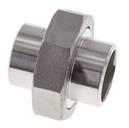 Union Straight Connector 33.7mm Weld End Stainless Steel Conical Seal 16bar (224.8psi)