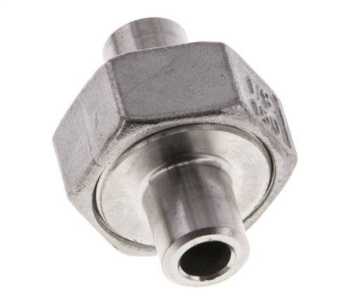 Union Straight Connector 10.2mm Weld End Stainless Steel Conical Seal 16bar (224.8psi)