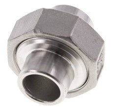 Union Straight Connector 21.3mm Weld End Stainless Steel Conical Seal 16bar (224.8psi)