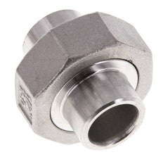 Union Straight Connector 21.3mm Weld End Stainless Steel Conical Seal 16bar (224.8psi)
