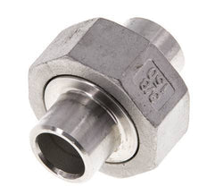 Union Straight Connector 17.2mm Weld End Stainless Steel Conical Seal 16bar (224.8psi)