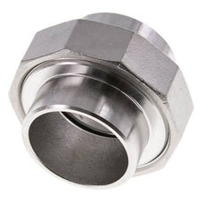 Union Straight Connector 48.3mm Weld End Stainless Steel Flat Seal PTFE 16bar (224.8psi)