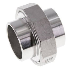 Union Straight Connector 48.3mm Weld End Stainless Steel Flat Seal PTFE 16bar (224.8psi)