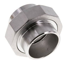 Union Straight Connector 48.3mm Weld End Stainless Steel Flat Seal PTFE 16bar (224.8psi)