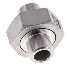 Union Straight Connector 13.5mm Weld End Stainless Steel Flat Seal PTFE 16bar (224.8psi)