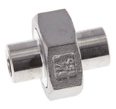 Union Straight Connector 13.5mm Weld End Stainless Steel Flat Seal PTFE 16bar (224.8psi)