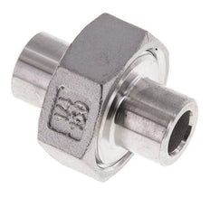 Union Straight Connector 13.5mm Weld End Stainless Steel Flat Seal PTFE 16bar (224.8psi)