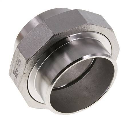Union Straight Connector 76.1mm Weld End Stainless Steel Flat Seal PTFE 16bar (224.8psi)