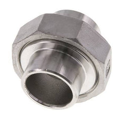 Union Straight Connector 33.7mm Weld End Stainless Steel Flat Seal PTFE 16bar (224.8psi)