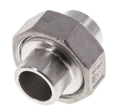 Union Straight Connector 21.3mm Weld End Stainless Steel Flat Seal PTFE 16bar (224.8psi)