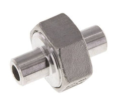 Union Straight Connector 10.2mm Weld End Stainless Steel Flat Seal PTFE 16bar (224.8psi)