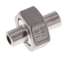 Union Straight Connector 10.2mm Weld End Stainless Steel Flat Seal PTFE 16bar (224.8psi)