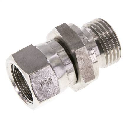 JIC Reducing Nipple UNF 3/4''-16 Female x G1/2'' Male Adjustable Stainless Steel 275bar (3863.75psi)
