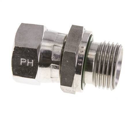 JIC Reducing Nipple UNF 3/4''-16 Female x G1/2'' Male Adjustable Stainless Steel 275bar (3863.75psi)