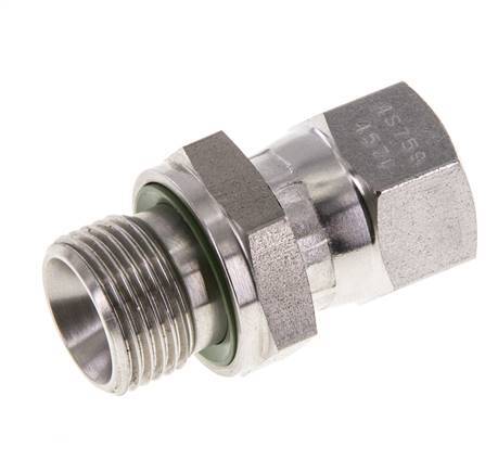 JIC Reducing Nipple UNF 9/16''-18 Female x G3/8'' Male Adjustable Stainless Steel 275bar (3863.75psi)