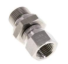 JIC Reducing Nipple UNF 9/16''-18 Female x G3/8'' Male Adjustable Stainless Steel 275bar (3863.75psi)