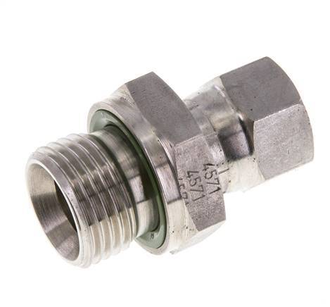 JIC Reducing Nipple UNF 9/16''-18 Female x G1/2'' Male Adjustable Stainless Steel 275bar (3863.75psi)